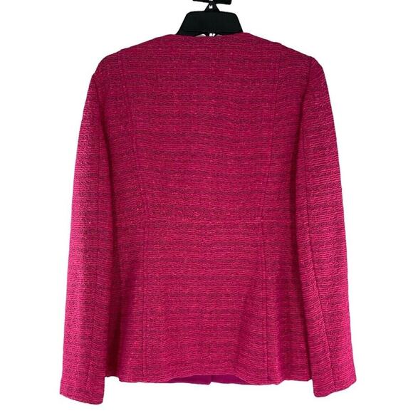 St. John Collection Knit Wool Suit Jacket Womens Size 6 Flamingo Multi Blazer - Picture 5 of 12